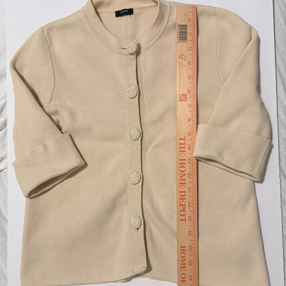 J.Crew Cream Cardigan Sweater Half Sleeve 5 Button Style 81752